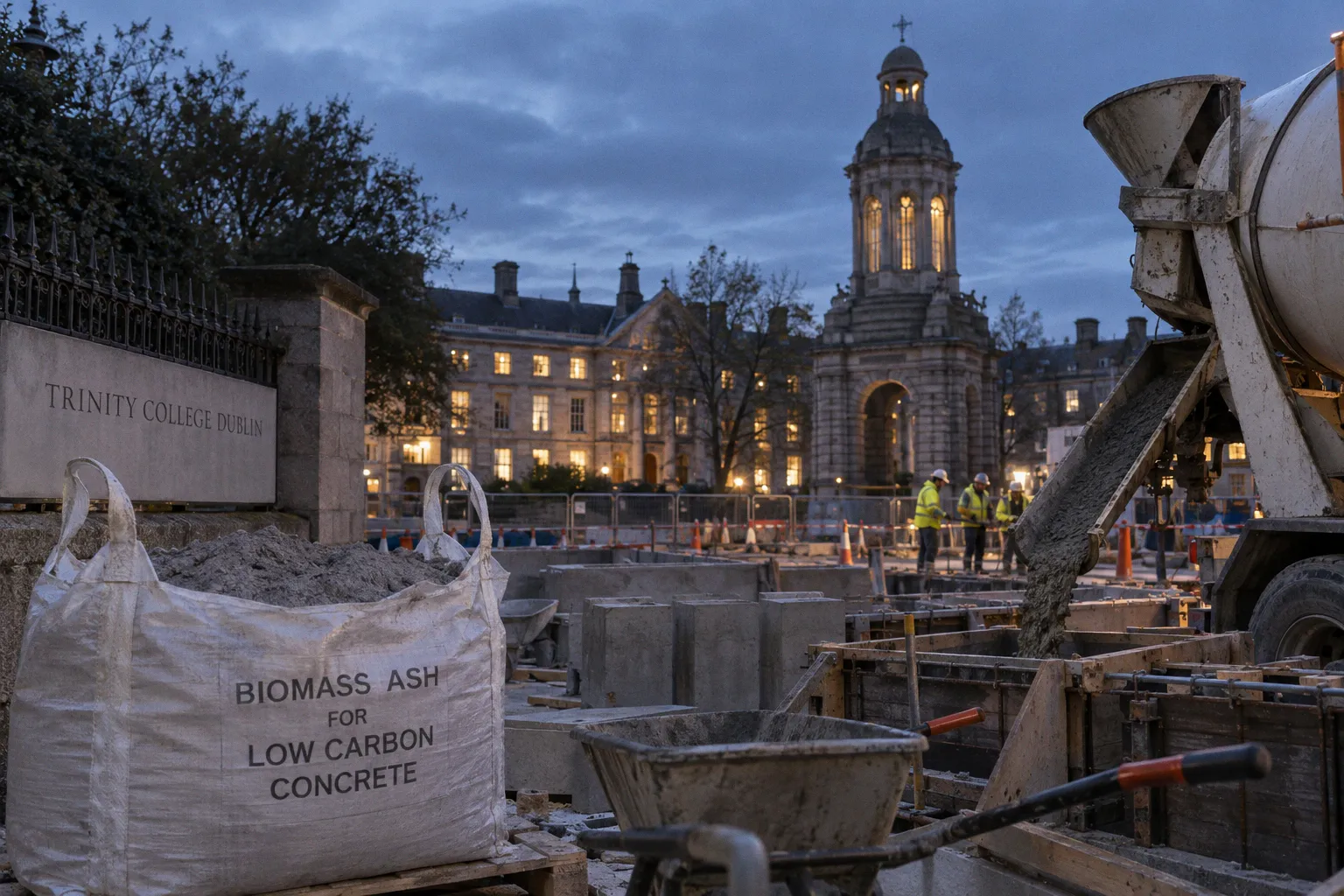 Béton bas carbone : les chercheurs de Trinity testent des liants innovants sur chantier