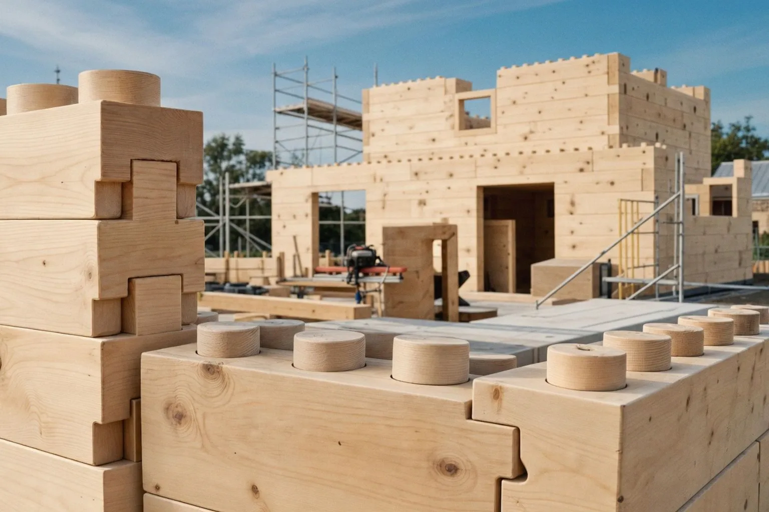 Maison en 7 jours sans ciment : le système NiTO Holzstein à la loupe